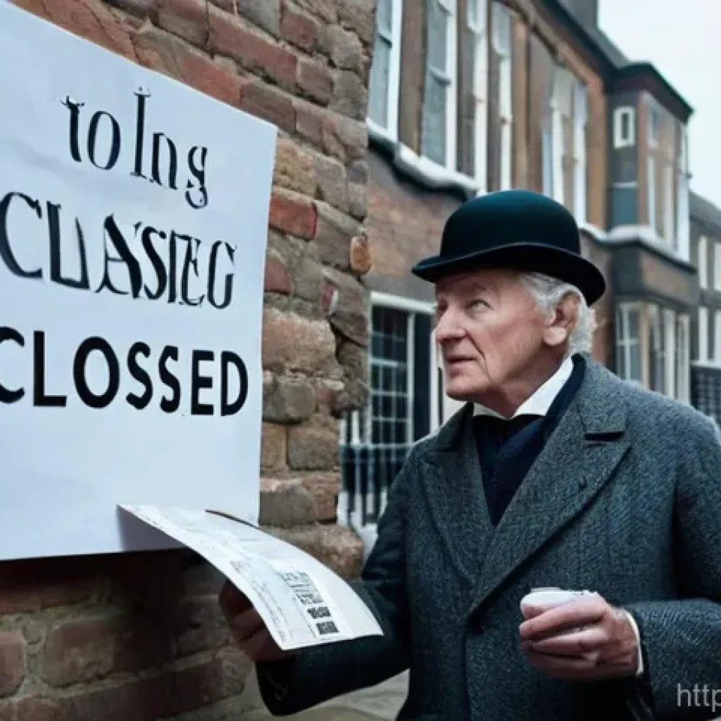 영국식 유머 특징 - **Prompt:** A classic, overcast London street scene. In the foreground, an elderly British gentleman...