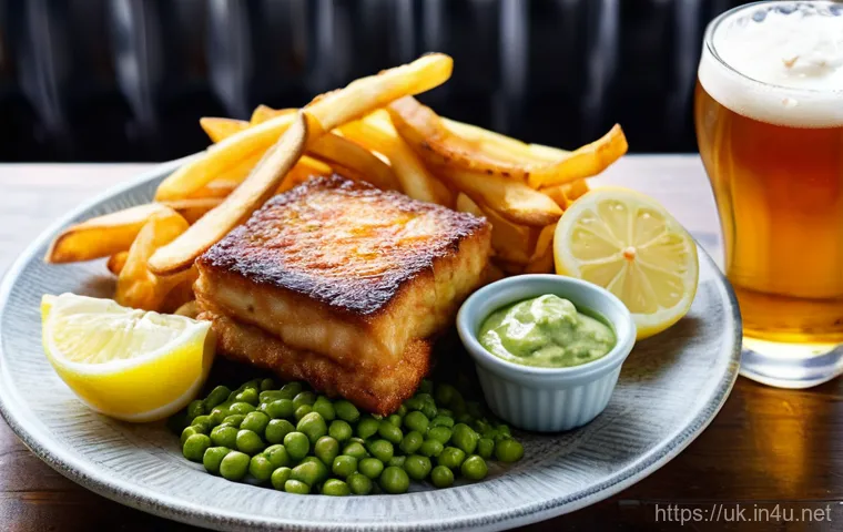 비건을 위한 영국 전통 요리 - **Prompt:** A cozy, warm-lit interior of a traditional British pub in London, bustling with a divers...
