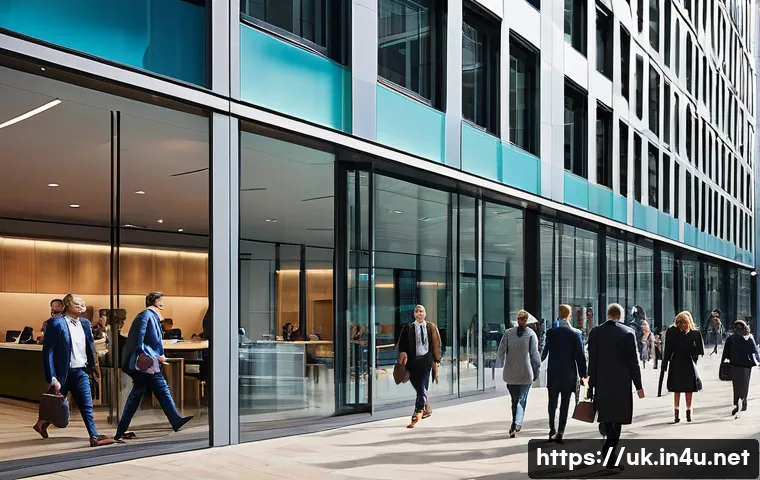영국 노동시장과 실업률 - **Prompt 1: UK Labor Market Optimism**
"A vibrant and bustling scene in a modern UK city center....
